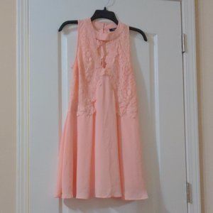 Macy's Shift Pink Lace Flowy Dress